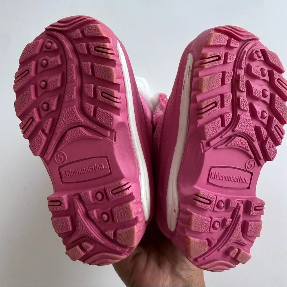 Boot Pink Snowflake pattern With Zipper Size 5 Insoles Of DuPont Thermo Lite